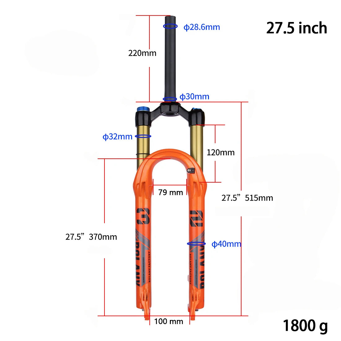 BOLANY Mountain Bike Fork – 29 Inch MTB Air Suspension, Shock Absorbing Fork for Downhill & MTB Bikes