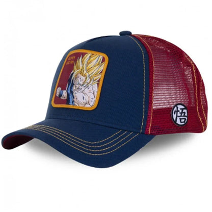 Dragon Ball Son Goku Trucker Cap - Embroidered Adjustable Mesh Sun Visor Hat for Men Summer Travel