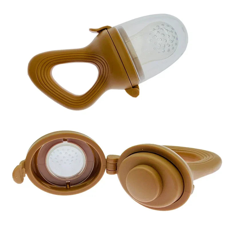 Silicone Baby Fruit Feeder with Cover - Fresh Food Nibbler Teething Pacifier for Baby Feeding