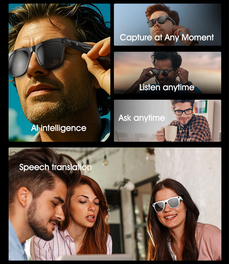 OPPO 4K HD AI Smart Glasses – 100MP Camera, ChatGPT, Bluetooth Calls, Voice Assistant & 260mAh Battery Smart Glasses 2025