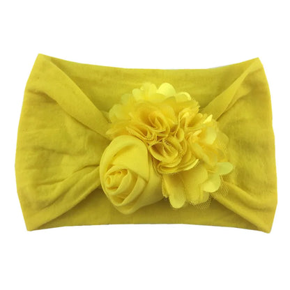 Baby Girls Soft Stretch Flower Headband Wide Nylon Knot Headwrap Kids Hair Band Newborn Photo Prop Accessories