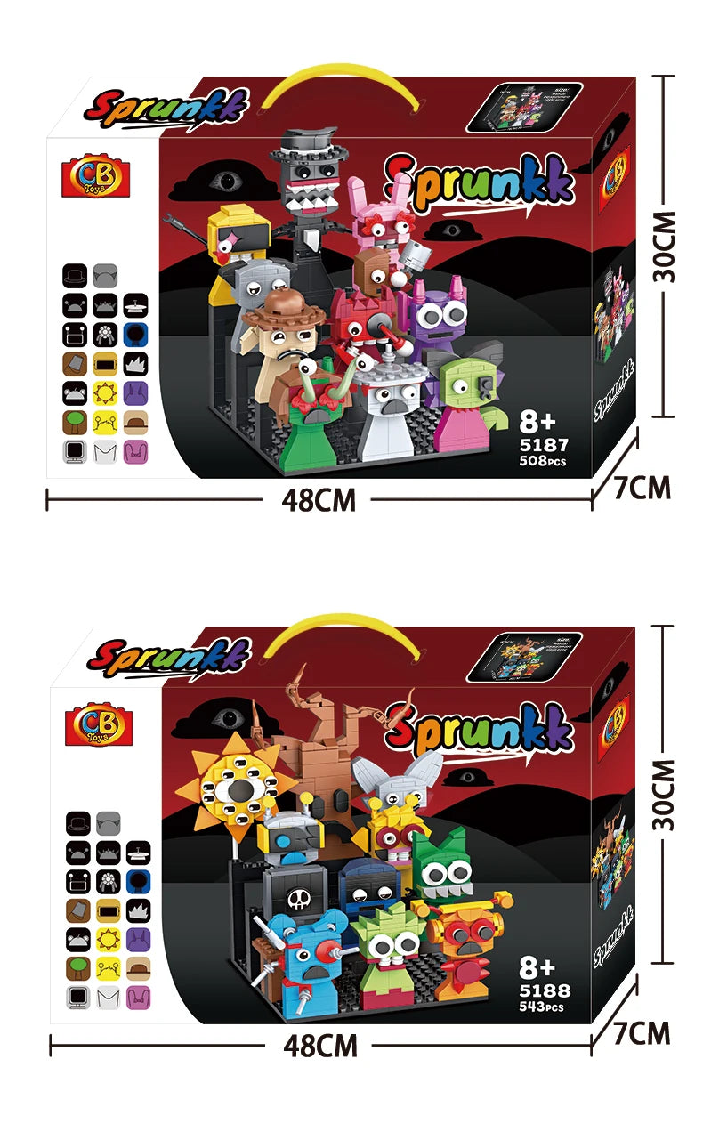 MOC Horror Anime Music Rhythm Box Game Building Blocks Set 2-in-1 Figures DIY Toy Gift