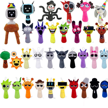 Sprunki Plush Toys – Cute Horror Game Cartoon Soft Stuffed Pillow Dolls for Kids, Birthday & Christmas Gift