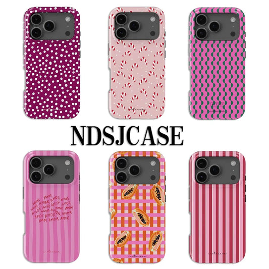 Papaya Party iPhone Case - Luxury Double Layer Protective Cover for Pro Max Plus Models