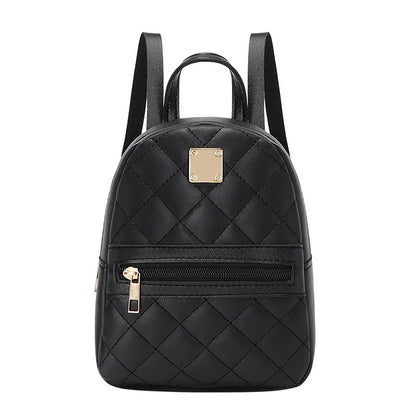 2024 K-Style Quilted Embroidered Small School Backpack for Girls - Western-Inspired Ladies' Bag