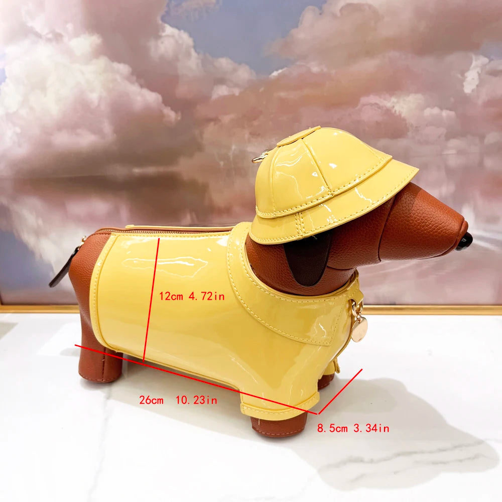 Designer Leather Dog-Shaped Crossbody Shoulder Bag – Cute Evening Party Purse for Women
