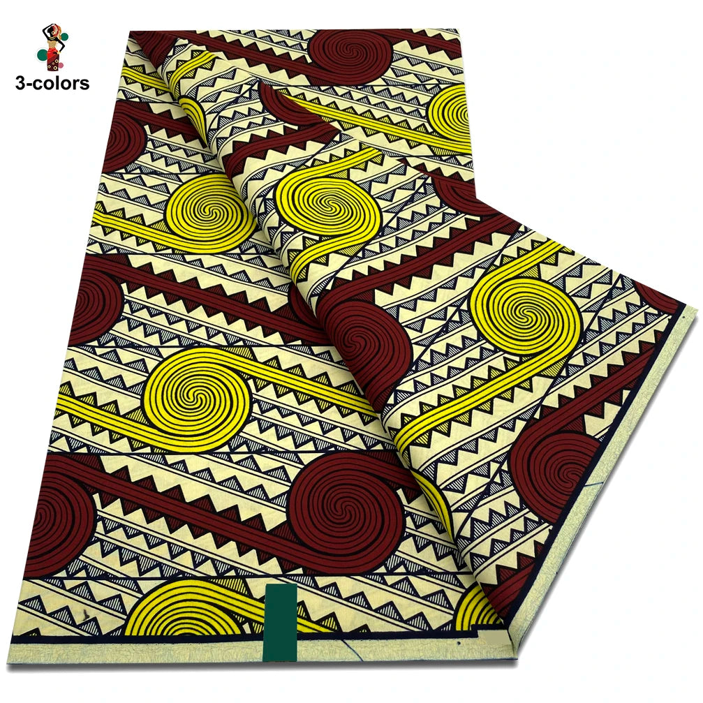 Newest African Ankara Wax Fabric - 100% Cotton Soft Dutch Hollandais Pagne Print for Dresses & Sewing