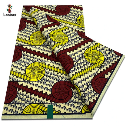 Newest African Ankara Wax Fabric - 100% Cotton Soft Dutch Hollandais Pagne Print for Dresses & Sewing