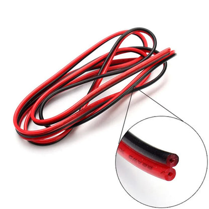 20m 2PIN Electrical Wire – Tinned Copper PVC Insulated Red & Black Cable, 22AWG for Single Color LED Strip Light Extension