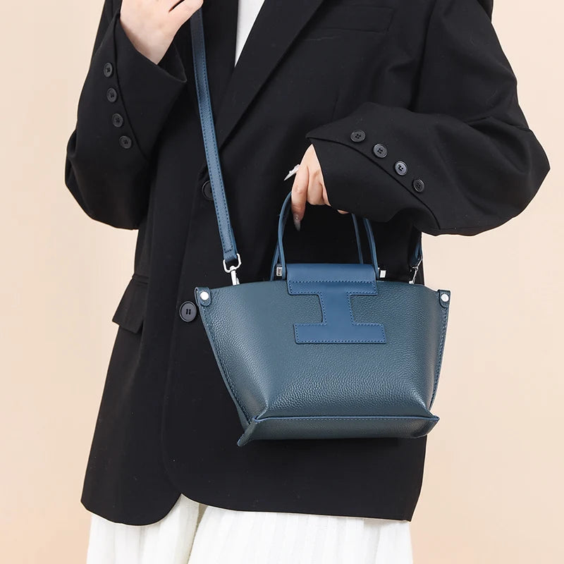 Luxury Cowhide Women’s Tote Bag – High-Quality Genuine Leather Shoulder and Crossbody Handbag, Fashionable Sac A Main