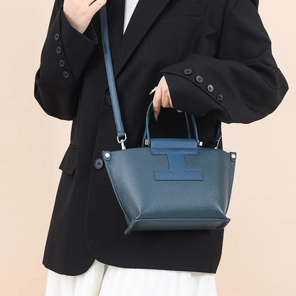 Luxury Cowhide Women’s Tote Bag – High-Quality Genuine Leather Shoulder and Crossbody Handbag, Fashionable Sac A Main