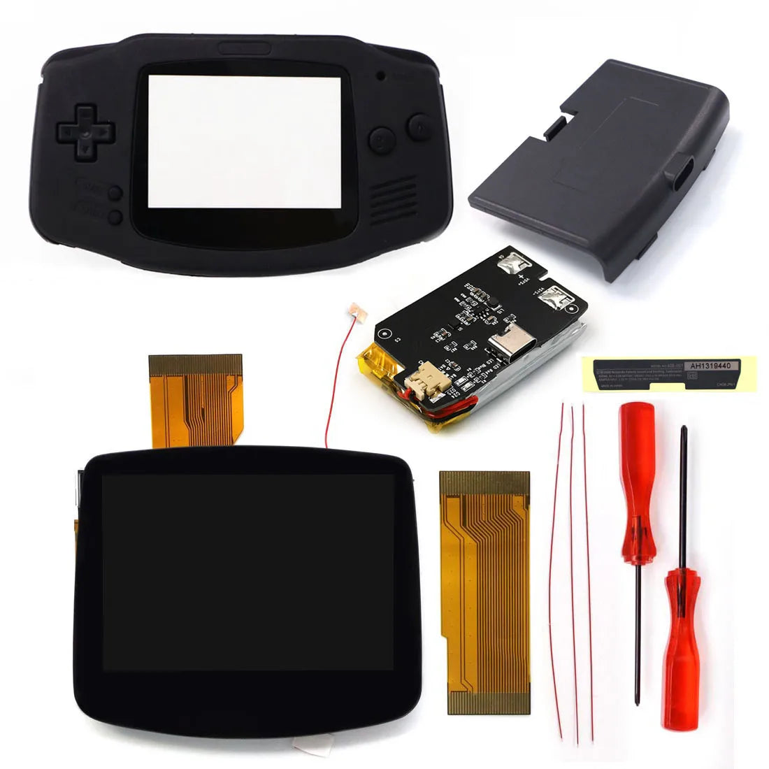 Hispeedido TYPE-C GBA LCD Display Upgrade – 3.0" V5 IPS Screen with New Housing Shell