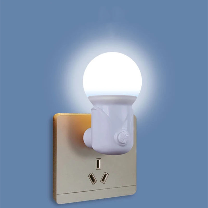 LED Night Light with EU/US Plug – 2-Color Dimmer, Eye Protection, Baby Nursing, Sleep, Reading, Living Room Lamp