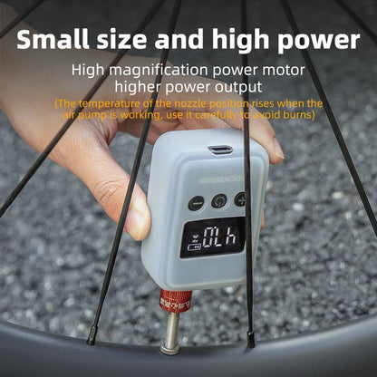 ROCKBROS 150 PSI Portable Bike Air Pump – Digital Tire Inflator, Rechargeable Mini Compressor