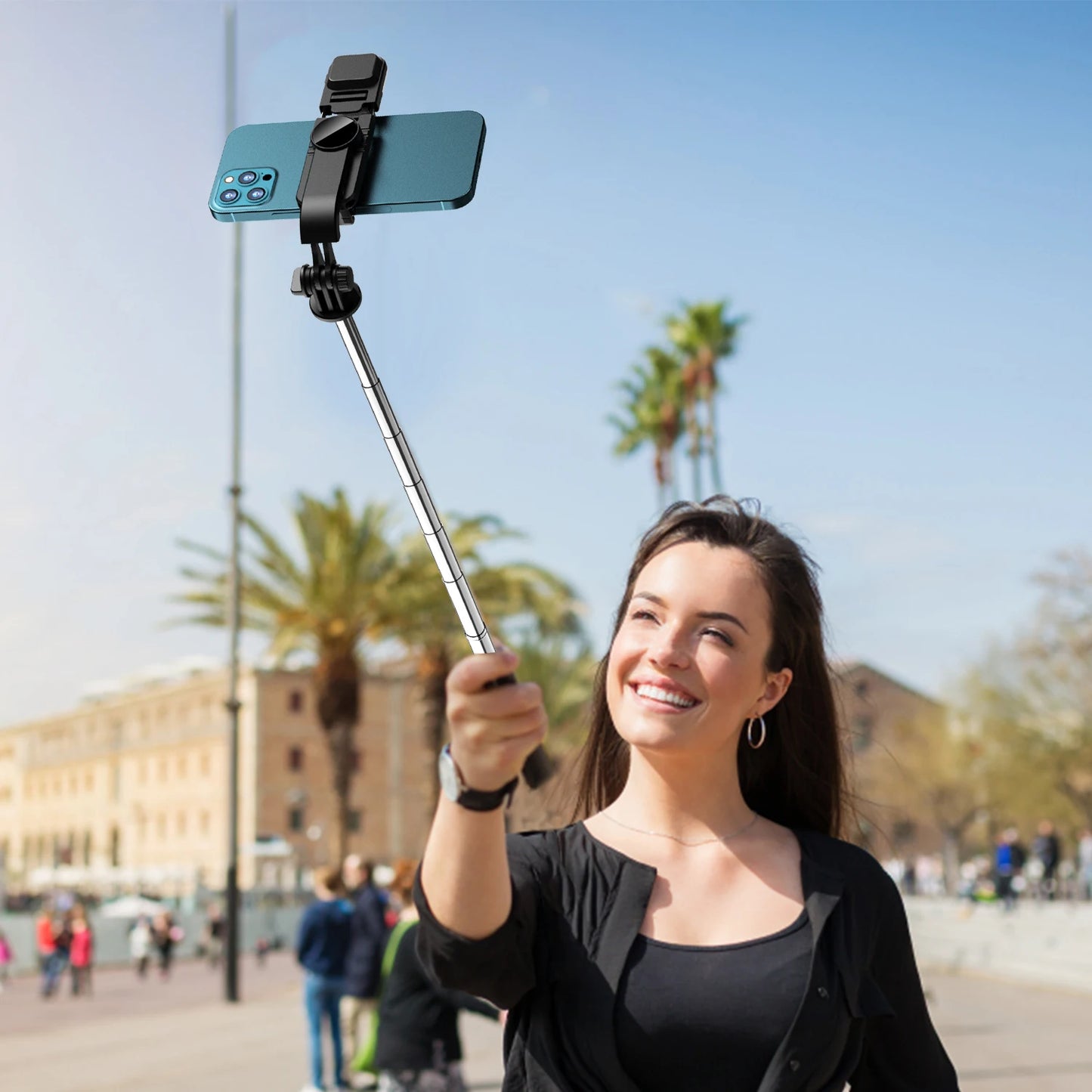 Portable 41 Inch Selfie Stick Phone Tripod: Extendable Stand with Wireless Remote, 360 Rotation - Compatible with iPhone