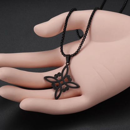 Witch Knot Cuff Bracelet - Stainless Steel Pagan Magic Knot Good Luck Amulet Celtic Knot Jewelry