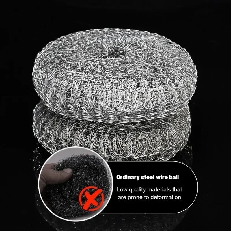 Stainless Steel Pot Brush with Handle – Heavy Duty Dishwashing Wire Ball for Pot & Pan Cleaning (5/1 Pcs)