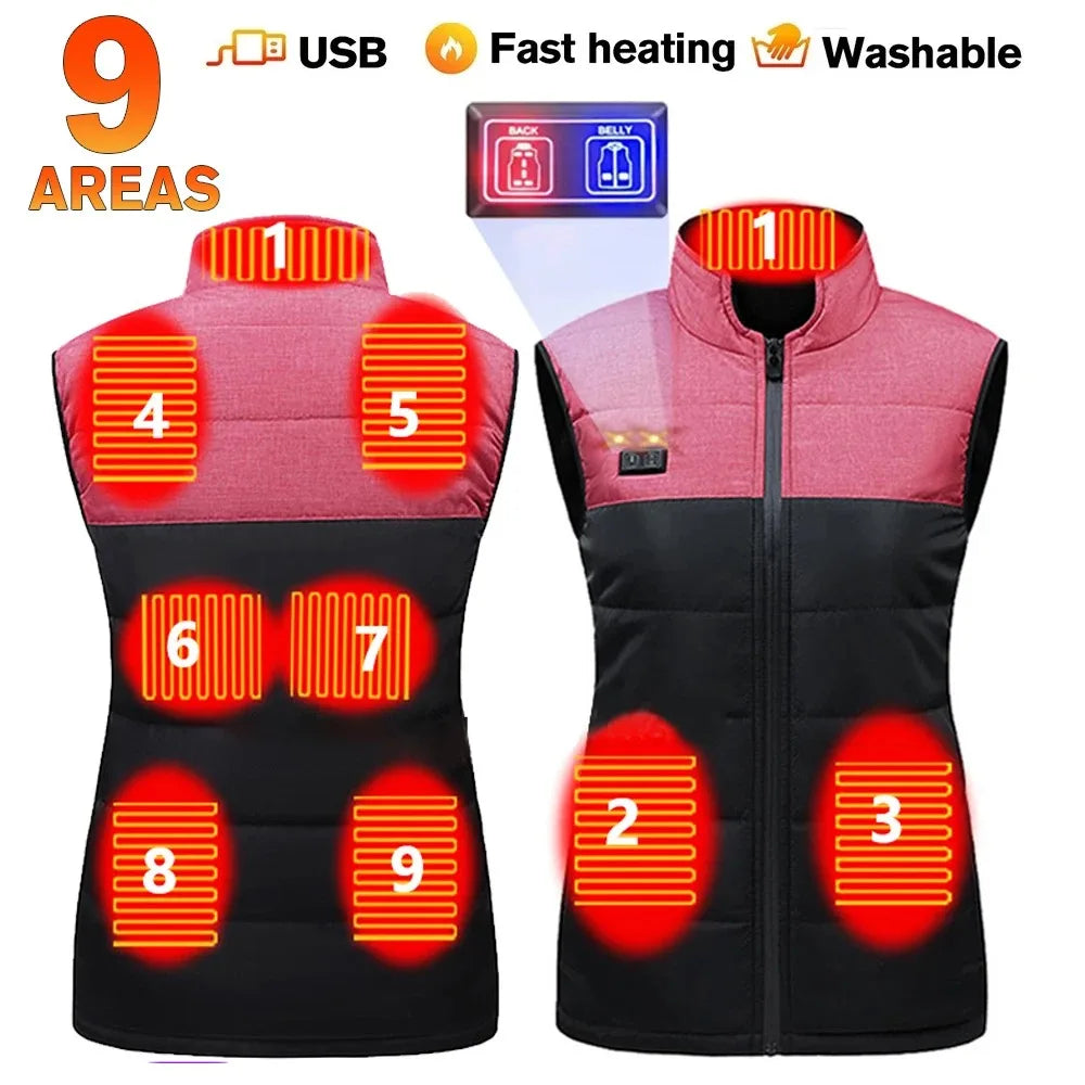 21-Zone USB Heated Jacket for Men & Women – Warm Self-Heating Vest & Coat for Skiing, Camping, Hiking, and Winter Wear