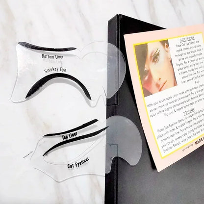 Eyeliner Stencils Set - Winged Eyeliner Shaping Template & Eyebrow Card for Eye Makeup Tools