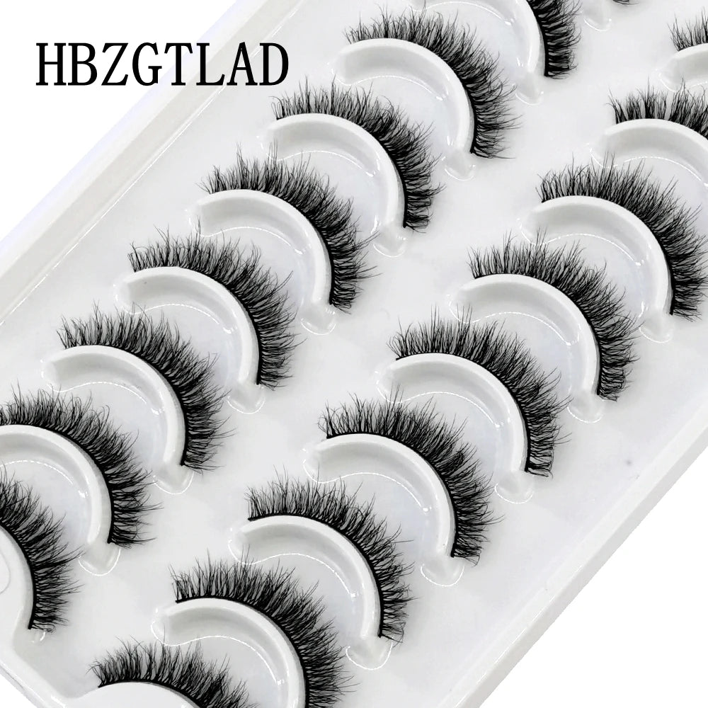 HBZGTLAD 10 Pairs 3D Faux Mink False Eyelashes – Natural Long Look Short Mink Lash Extensions for Makeup & Beauty