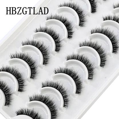 HBZGTLAD 10 Pairs 3D Faux Mink False Eyelashes – Natural Long Look Short Mink Lash Extensions for Makeup & Beauty
