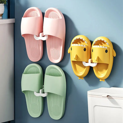 Wall-Mounted Slippers Rack - No Punching, Simple Bathroom Slipper Hook with Drainage, Bedroom Neat Storage and Shoe Drying