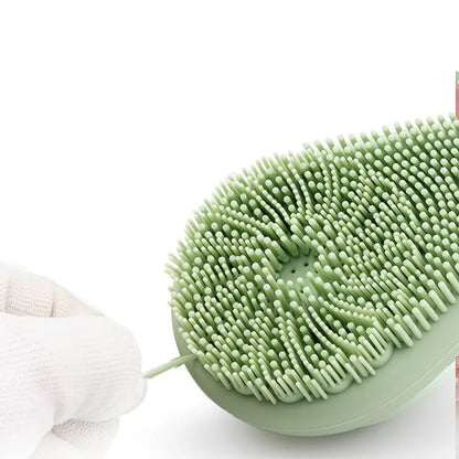 Silicone Soft Exfoliating Body Scrubber – Refillable Foaming Bath Brush with Massage Function
