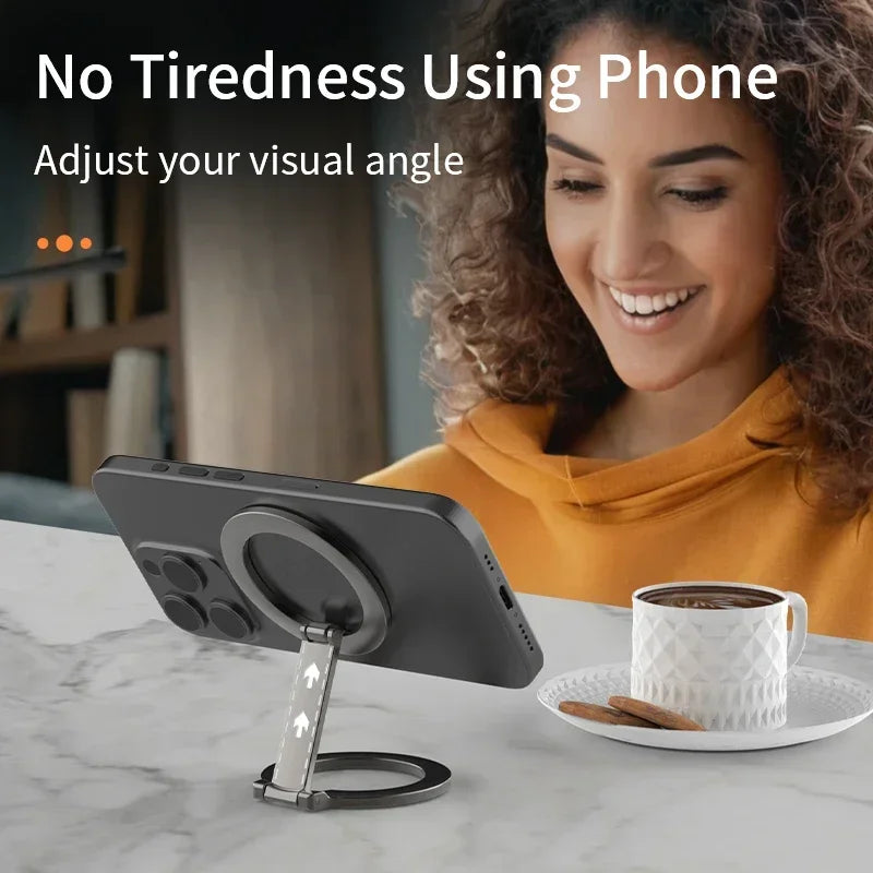 Double-Sided Magnetic Phone Ring Holder – MagSafe Kickstand, Magnet Grip for iPhone 16/15/14, Huawei & Xiaomi