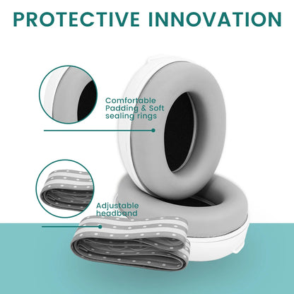 Baby Noise-Reducing Earmuffs - Infant Ear Protection with Soft Elastic Headband for Flights and Noisy Environments