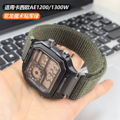 Nylon Sport Watch Band for Casio AE-1200WH AE-1300 W-218 - Fashion Replacement Wrist Strap