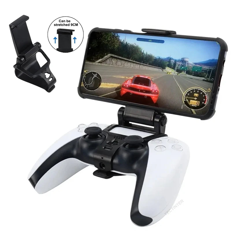 PS5 Controller Mobile Stand - Cellphone Bracket Mount Hand Grip for PlayStation 5 Gamepad, Compatible with Samsung S9 S8 Clip Holder