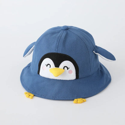 Cute Penguin Baby Sun Hat – 50CM Cotton Fisherman Cap for Kids 1-3 Years Boys & Girls Spring Summer 2026 Thin Breathable Infant Bucket Hat