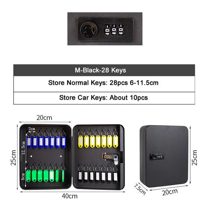 Key Safe Box – Multi-Key Storage Organizer with Password for Spare Car Keys, Home, Office, and Store Use