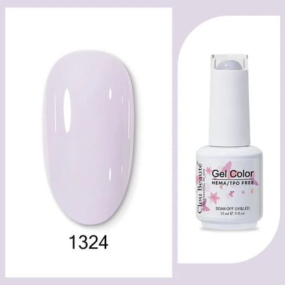 Clou Beaute 15ml Gel Nail Polish Set – Red Black White Green Neon UV Soak-Off Semi-Permanent Nail Varnish Base & Velvet Top Coat