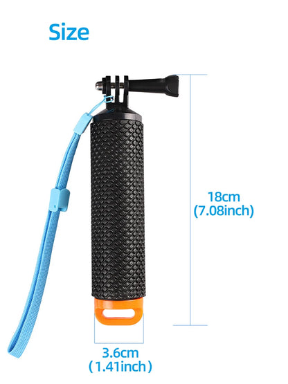GoPro Floating Hand Grip Waterproof Handle & Selfie Stick - For GoPro Hero 13/12/11/10/9/8/7/6/5, Insta360 X4/X3, DJI Action 4/3