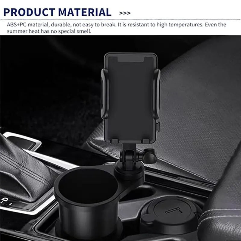 Universal Car Phone Holder - 2-in-1 Expandable Cup Holder Mount with 360° Rotation for Auto Use