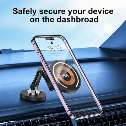 Magnetic Wireless Car Charger Stand – Fast Charging Mount for MagSafe iPhone 15/14/13/12
