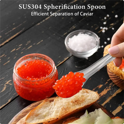 Caviar Maker Box – 96-Hole Spherification Dropper Molecular Gastronomy Kit with Spoon, Syringe, and Roe Sauce Dispenser