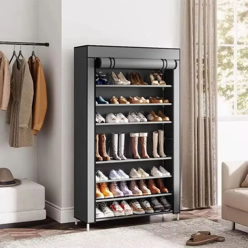 Non-Woven Multi-Layer Shoe Rack – Dormitory Door Cabinet, Space-Saving, Economical, Dustproof Home Storage Box