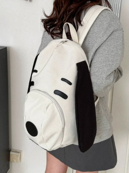 Cute Dog Canvas Backpack 2025 — Korean-Style Portable Student Travel Bookbag