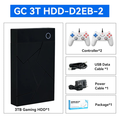 3TB Portable Gaming HDD – 17,300+ AAA/3D/Retro Games for PS4/PS3/PS2/Switch/Wii with LaunchBox/Retrobat/Playnite