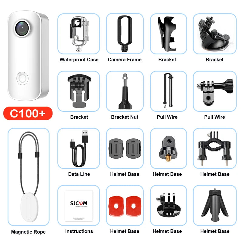 SJCAM C100/C100 Plus Mini Action Camera – 1080P & 4K WiFi Waterproof Sports DV Camcorder with H.265 Recording