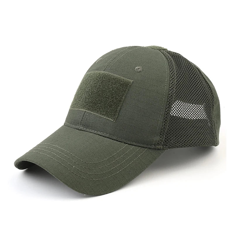 Outdoor Multicam Camouflage Adjustable Cap - Mesh Tactical Snapback Hat for Airsoft, Fishing, Hunting, Hiking, Basketball