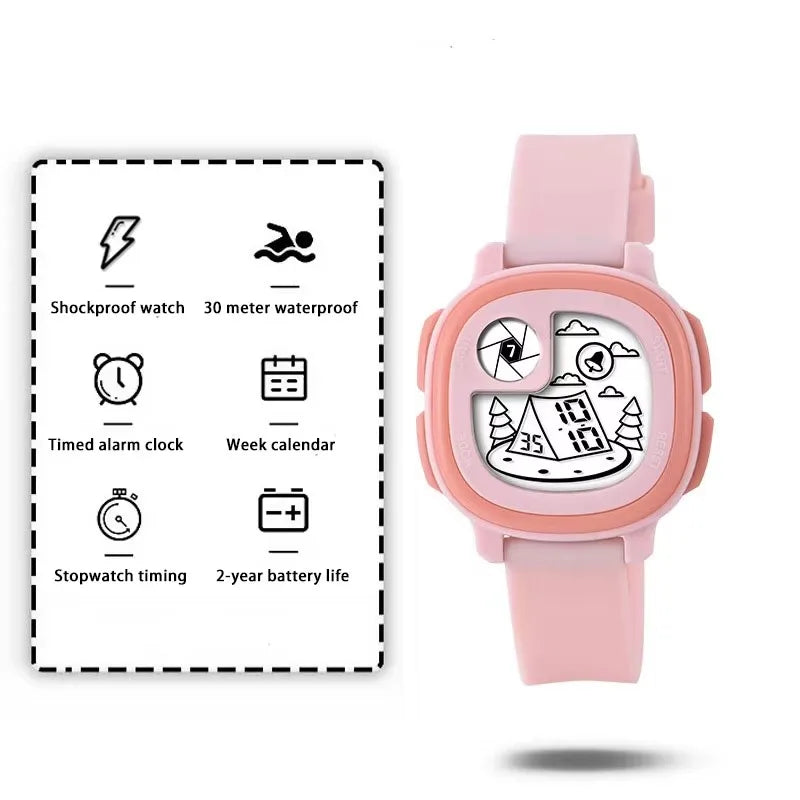 Children’s Digital Sports Watch - Waterproof Electronic Wristwatch with Alarm & Timer for Boys and Girls