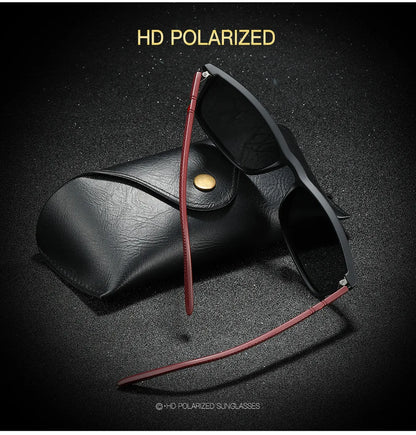 Polarized Sports Sunglasses for Men – Lightweight Comfortable Square UV400 Eyewear with Original Case