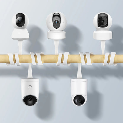 Flexible Twist IP Camera Holder Stand: Wall Mount Silica Gel Bracket for Baby Monitor - Hole-Free Crib Cradle Rod Hose Holder