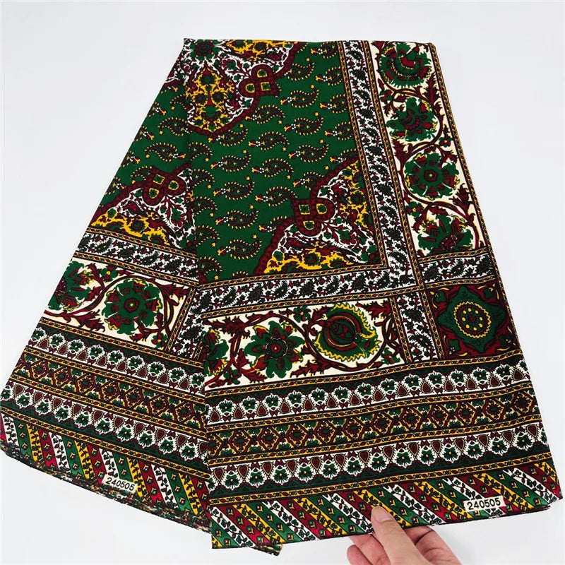 6 Yards African Real Wax Fabric - 100% Cotton Original Ankara Print for Party Dresses K121901