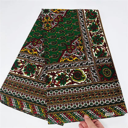 6 Yards African Real Wax Fabric - 100% Cotton Original Ankara Print for Party Dresses K121901