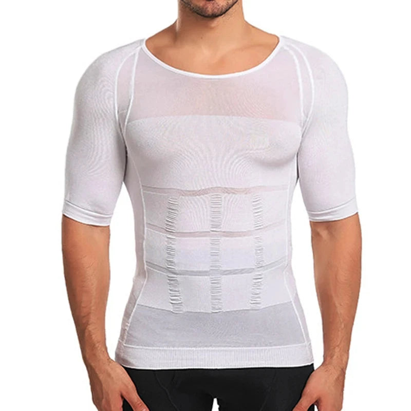 Men’s Slimming Compression Shaper Vest – Posture Support T-Shirt, Body Shaping & Tummy Control, Breathable Quick-Dry Under Shirt for Fitness & Daily Wear