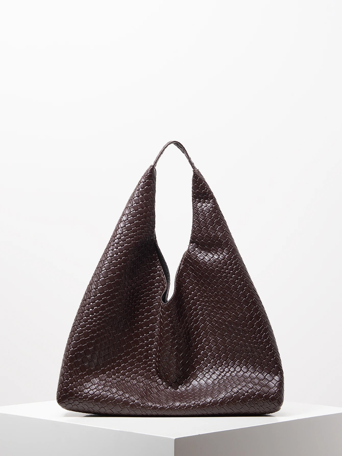 Women's Retro Artificial Leather Woven Shoulder Bag – Large Capacity Tote, Casual Armpit Bag, Daily Work & Shopping Bag (Random Pattern)